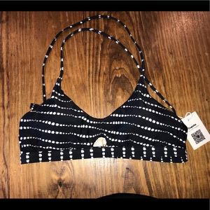 Black and white tie-dye swimsuit set.